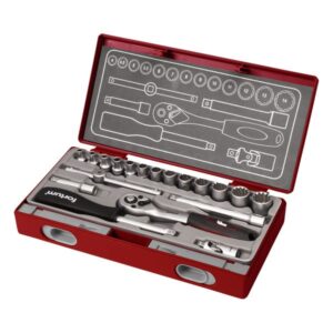 Multi Lock univerzális dugókulcs klt. 1/4", 19db; 61CrV5, mattkróm FORTUM