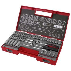 bitdugófej és dugókulcs klt. 1/4", 45db; 61CrV5 FORTUM