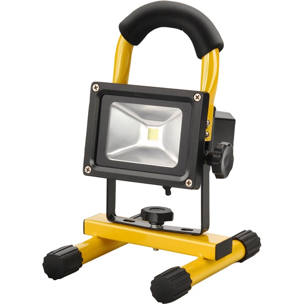 hordozható LED lámpa (reflektor), 10W, 800 lm; IP65, Li-ion akkus tölthető