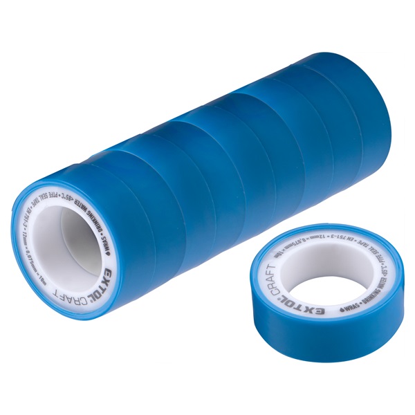 tőmítő szalag klt., teflon, 10 db, (PTFE), 0,075×12mm×10m, EN 751-3, WRAS, ivóvízhez