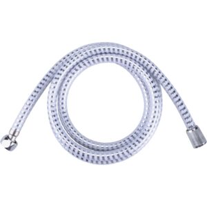 zuhanytömlő, ezüst/szürke, PVC; 1,8m