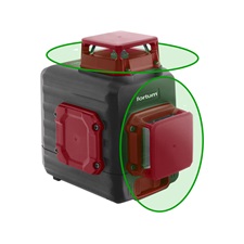 automatikus lézeres vízszintező, ZÖLD, 2D (2×360°) pontosság: 0,3mm/1m, 1/4″ és 5/8″ menet