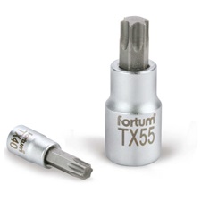 bitdugófej, torx, 1/2″, 61CrV5/S2, mattkróm; TX60, 55mm FORTUM