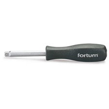 csavarhúzó markolat dugófejekhez, 1/4″, 150 mm; racsnis karral hajtható FORTUM