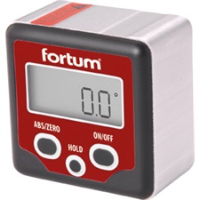 digitális szögmérő, mérési tartomány: ±180° (0°-360°), pontoság: ±0,1°, felbontás: 0,1° FORTUM