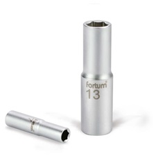 dugófej, hosszított, 1/2″, 10mm, 61CrV5, mattkróm, 77mm hosszú FORTUM