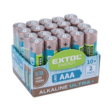elem klt. 20 db, alkáli, 1,5V, méret: AAA (LR03); hosszú étettartam, 10×2db-os kínálóban