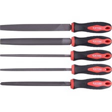 fémreszelő klt., 5 db (lapos, félkerek, kerek, háromszög, négyszög), 200mm, T12 acél,  vágat 2, finom,  TPR gumis műa.