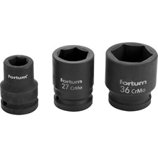 gépi (impakt) dugófej 3/4″, 38mm, L 57 mm, feketített, FORTUM