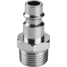 gyorscsatlakozó-dugó, külső menettel, G-3/8″, nikkelezett réz, bliszteren