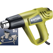 hőlégfúvó, 2000W két fokozatú, 1000W/2000W; 350/550°C, 300/500 L/perc, kofferban, tartozékokkal