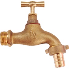 kerti kifolyócsap, réz, tömlővéges, 3/4″