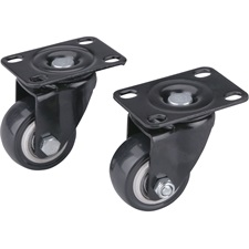 készülékgörgő 2 db, önbeálló, fekete PVC, golyóscsapággyal, 40mm, max. teherbírás: 30 kg/db