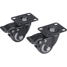 készülékgörgő 2 db, önbeálló, rögzítőfékkel, fekete PVC, golyóscsapággyal, 40mm, max. teherbírás: 30 kg/db