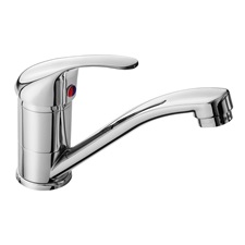 mosogató-mosdó csaptelep, 35mm kerámia betét, álló, egykaros, fényes, 18 cm hosszú