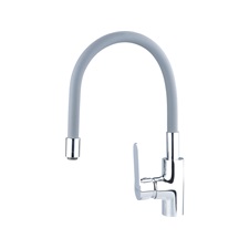 mosogató csaptelep, hajlékony szilikon kifolyócsővel, 35mm, szürke