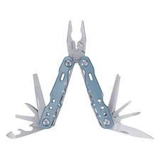 multifunkciós rozsdamentes szerszám, kombinált fogóval+ késpengével, 3Cr13, 11 funk teljes/összecsukott hossz.:165/105mm