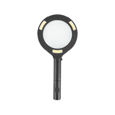 nagyító LED lámpa, kézi, 3×0,5 W COB, 80 Lm, 3× nagyítás; műanyag ház, elem nélkül, CE