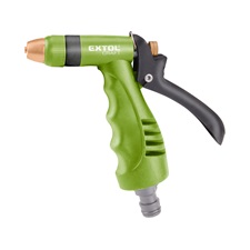 pisztoly szórófej, locsoló, állítható ; rézfejes, kuplung csatlakozóval