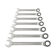 racsnis csillag-villás kulcs klt. 7db; 8-19mm CrV. 72 foggal, 1 irányú forgás