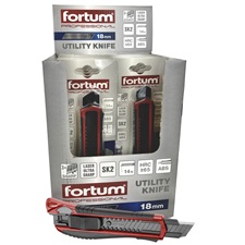 tapétavágó kés, gumirozott ABS+acél házas; 18 mm, pótpenge: 4780003