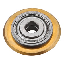 vágókerék a 4770808, 4770810, 4770812, 4770841, 4770842 csempevágókhoz, titánium volfrám karbid, 22×6×6 mm, csapágyas